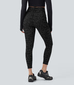 OneForm Seamless Flow High Waisted Speckled 7/8 Yoga Leggings with Pockets — Black — view 2