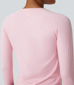 OneForm Seamless Flow Raglan Long Sleeve Thumb Hole Yoga Sports Top — Ballerina — view 5