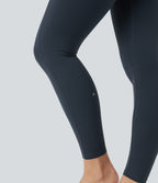 High Waisted Tummy Control Scrunch Shaping Yoga Leggings with Pockets — Carbon — view 6