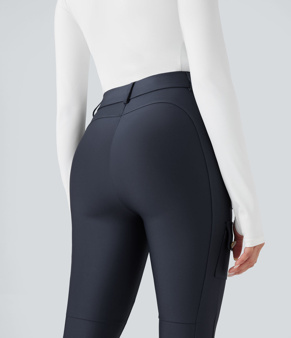 High Waisted Sheen 7/8 Leggings with Pockets — Blue Nights — view 5