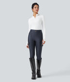 High Waisted Sheen 7/8 Leggings with Pockets — Blue Nights — view 7