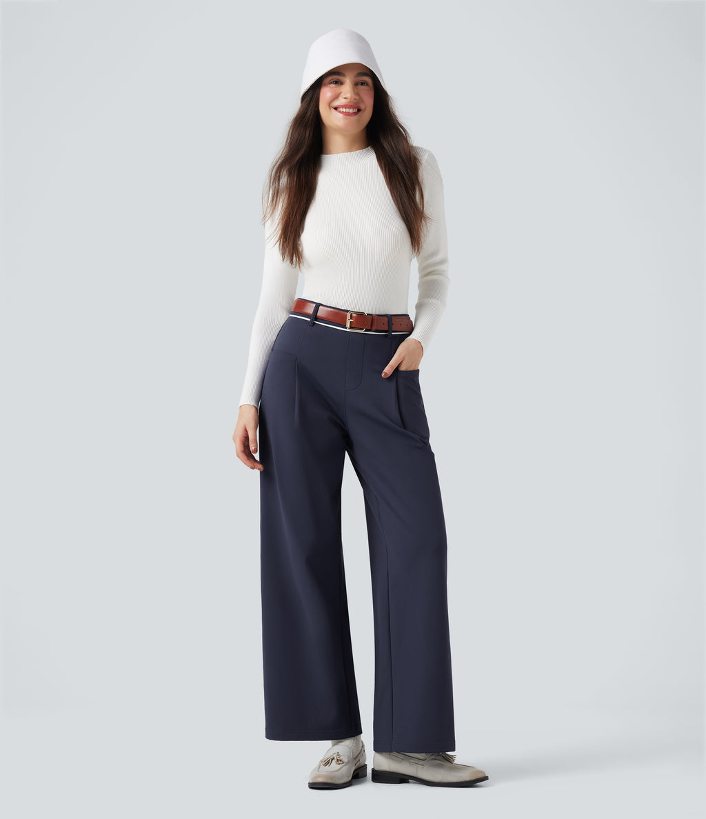 Plush Thermal Mid Rise Straight Leg Work Trousers with Pockets — Overture — view 6
