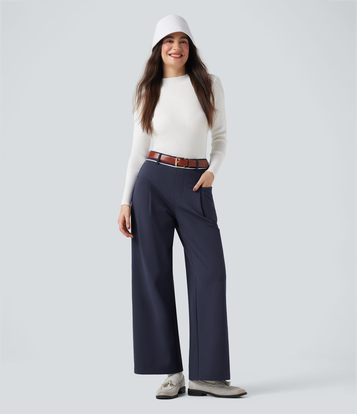 Plush Thermal Mid Rise Straight Leg Work Trousers with Pockets — Overture — view 6