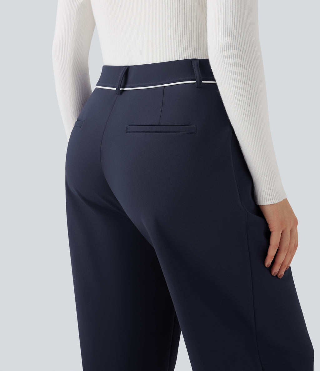 Plush Thermal Mid Rise Straight Leg Work Trousers with Pockets — Overture — view 5
