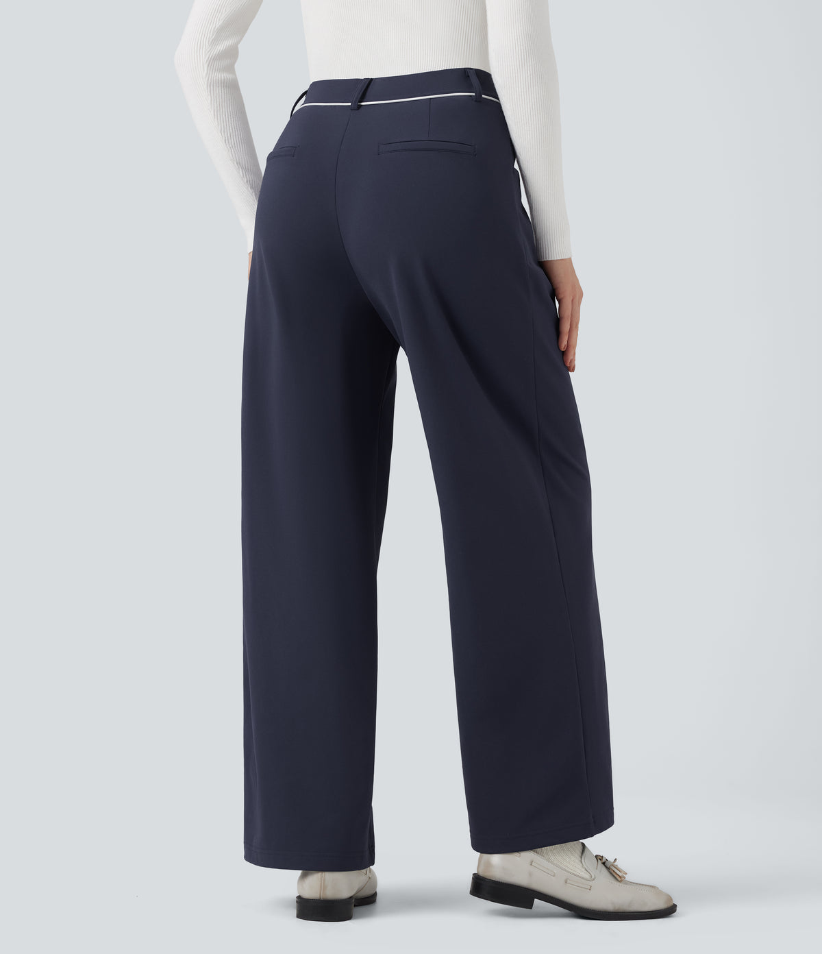Plush Thermal Mid Rise Straight Leg Work Trousers with Pockets — Overture — view 2