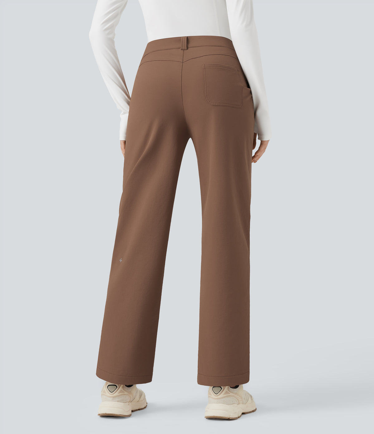 Durable Water Repellent Mid Rise Straight Leg Hiking Trousers with Pockets — Pecan Pie — view 2