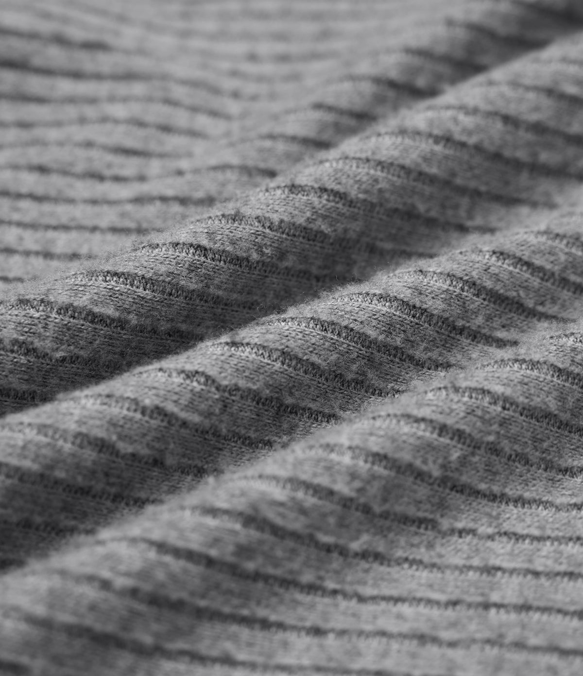 Ribbed Knit Hooded Long Sleeve Mini Fleece Hiking Active Dress with Pocket — Dark Mottled Grey — view 7