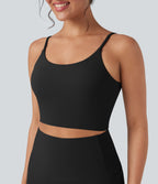Cropped Yoga Tank Top — Black — view 7