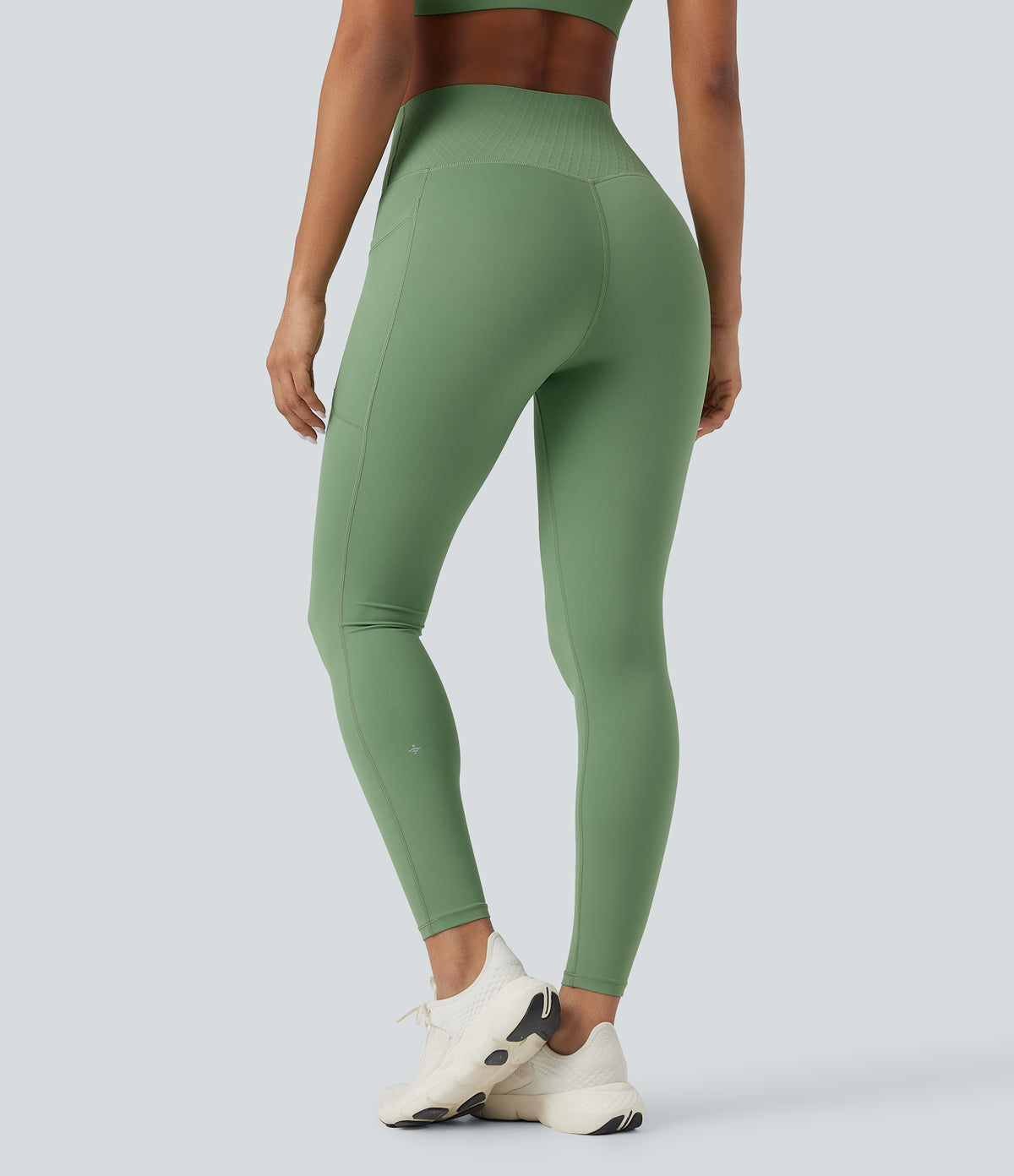 High Waisted Tummy Control Yoga 7/8 Leggings with Pockets — Kashmir — view 2