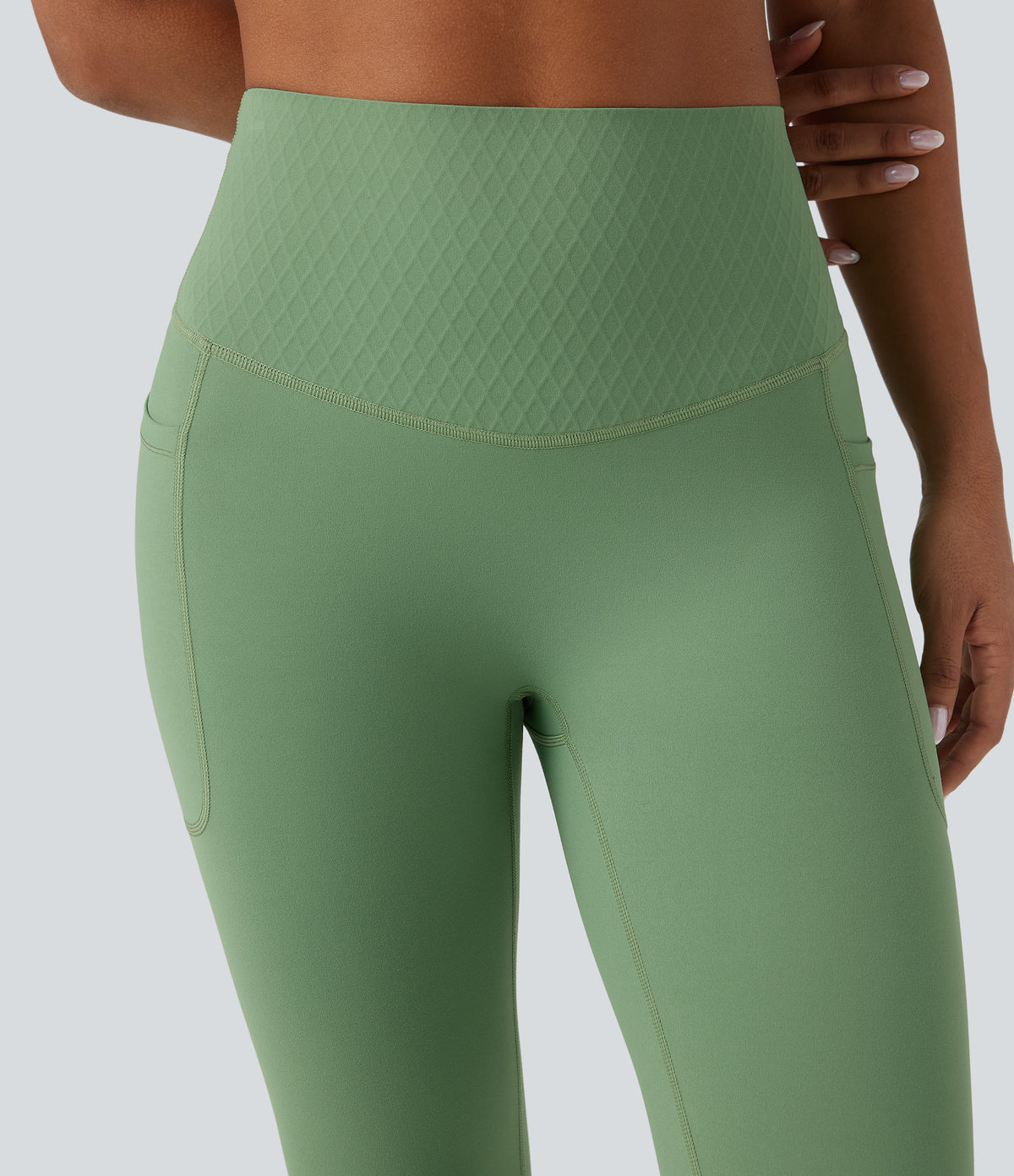 High Waisted Tummy Control Yoga 7/8 Leggings with Pockets — Kashmir — view 4