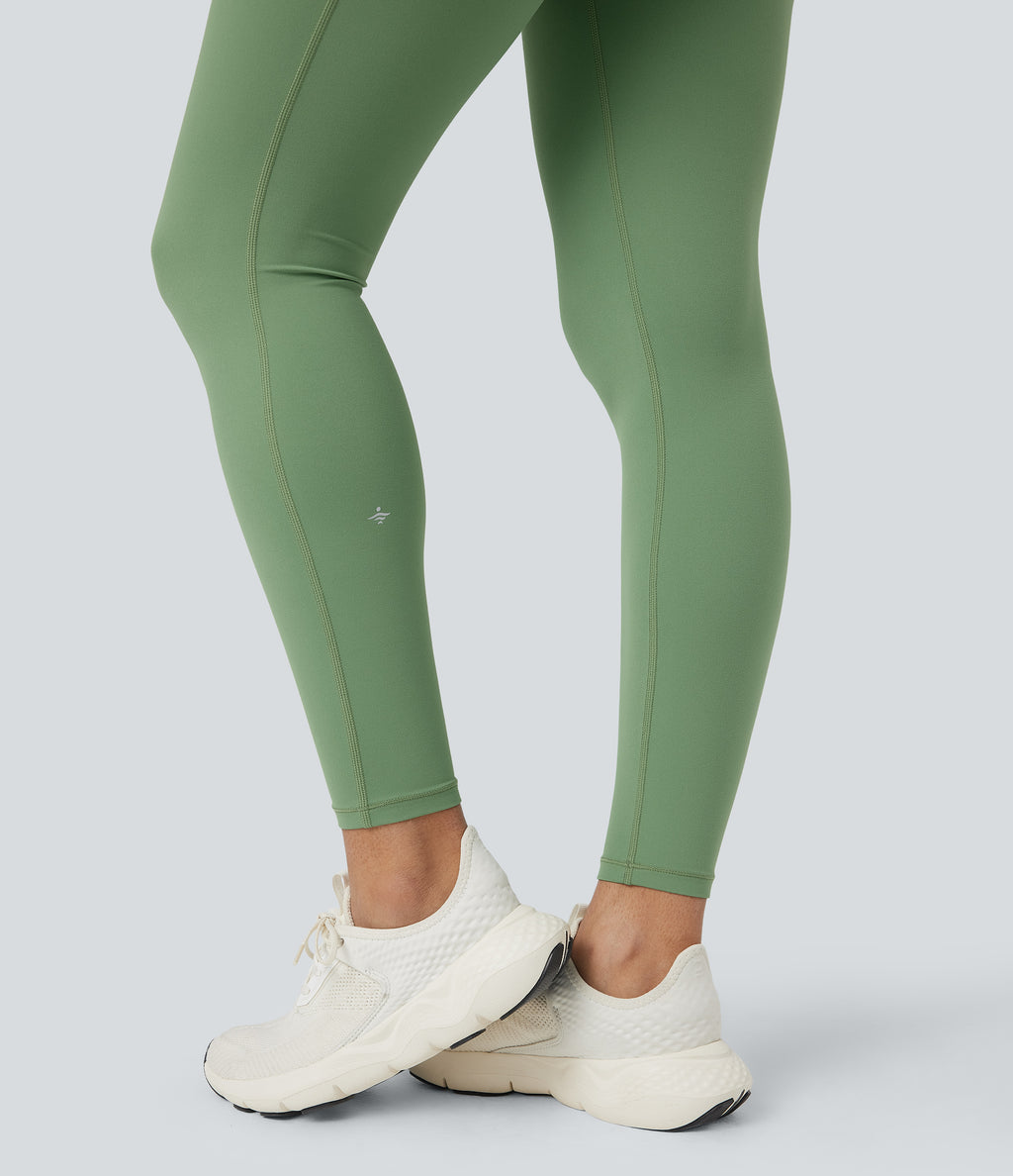 High Waisted Tummy Control Yoga 7/8 Leggings with Pockets — Kashmir — view 7