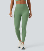 High Waisted Tummy Control Yoga 7/8 Leggings with Pockets — Kashmir — view 3