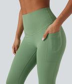 High Waisted Tummy Control Yoga 7/8 Leggings with Pockets — Kashmir — view 6