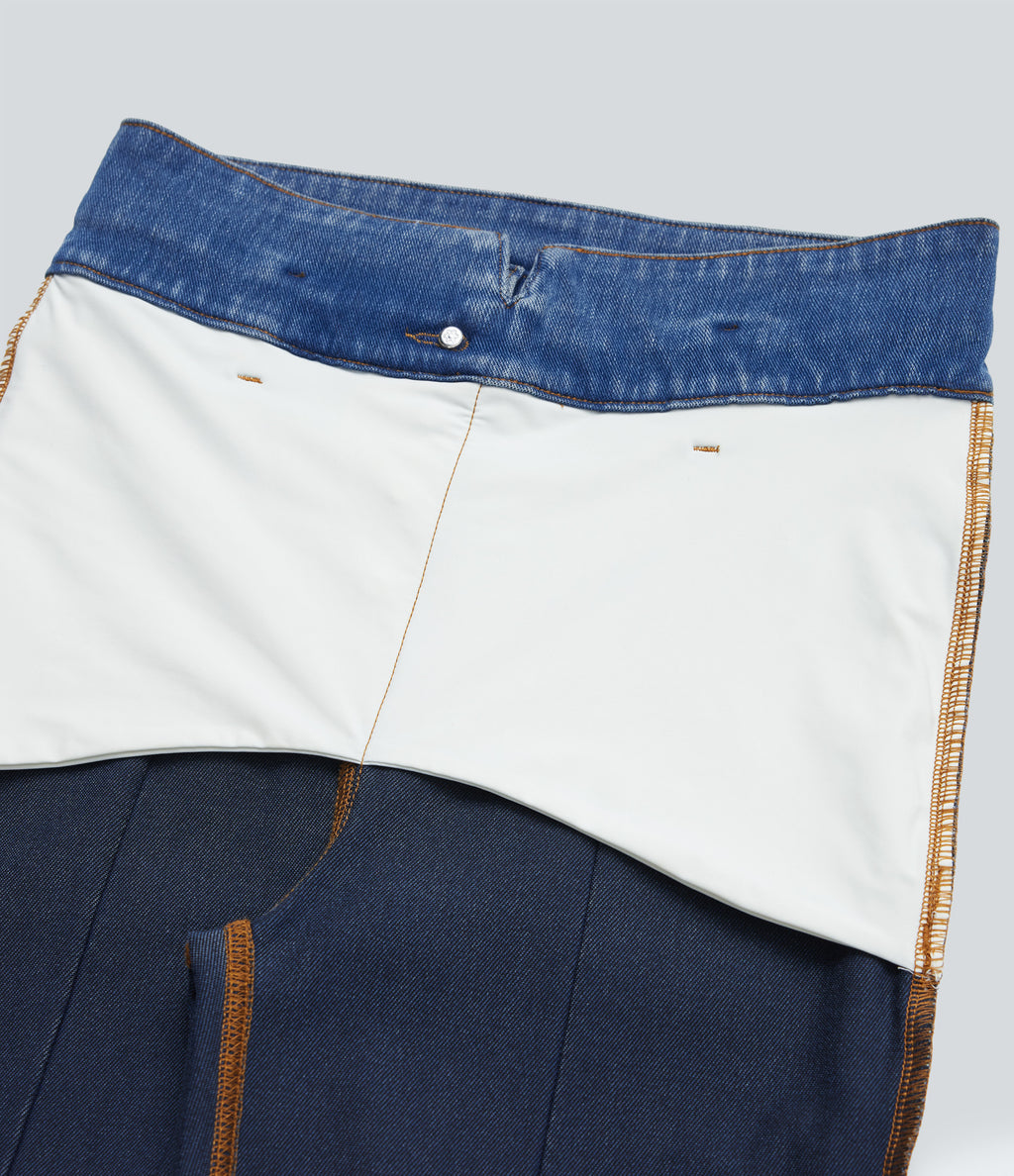 Mid Rise Tummy Control Casual Flared Jeans with Pockets — Tide Blue Denim — view 7