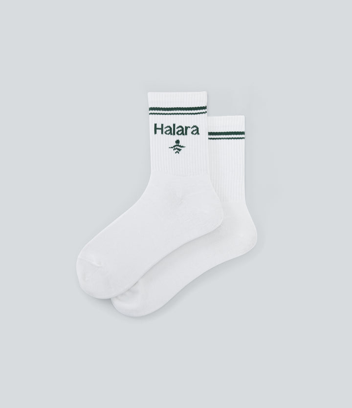 Letter Pickleball Crew Socks — White — view 1