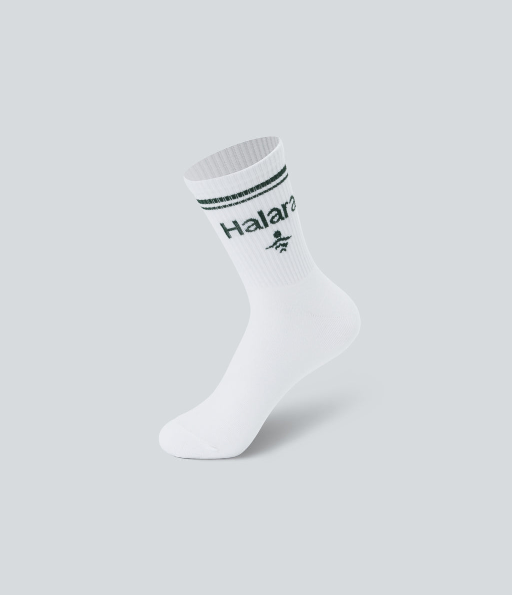 Letter Pickleball Crew Socks — White — view 2