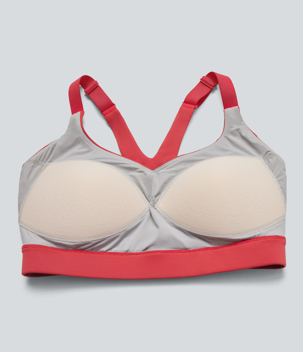 SpeedWave Medium Support Molded Cups Perforated Adjustable Hook Quick Dry Training Sports Bra — Poinsettia — view 8