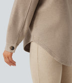 Long Sleeve Fleece Casual Jacket with Pockets — Lunar Weave — view 6