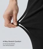 Asymmetric Mid Rise Tapered Work Trousers with Pockets — Black — view 4