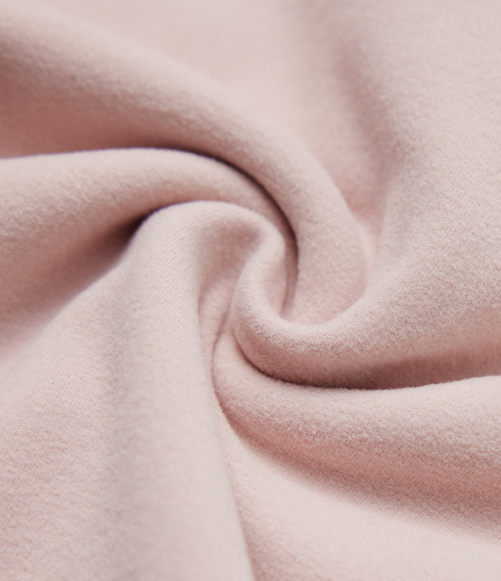 Half Zip Long Sleve Fleece Casual Top — Tea Pink — view 8