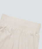 Ribbed Knit High Waisted Casual Trousers with Pockets — Turtledove — view 7
