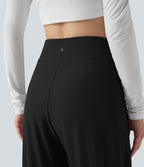 High Waisted Casual Tapered Trousers with Pockets — Black — view 6