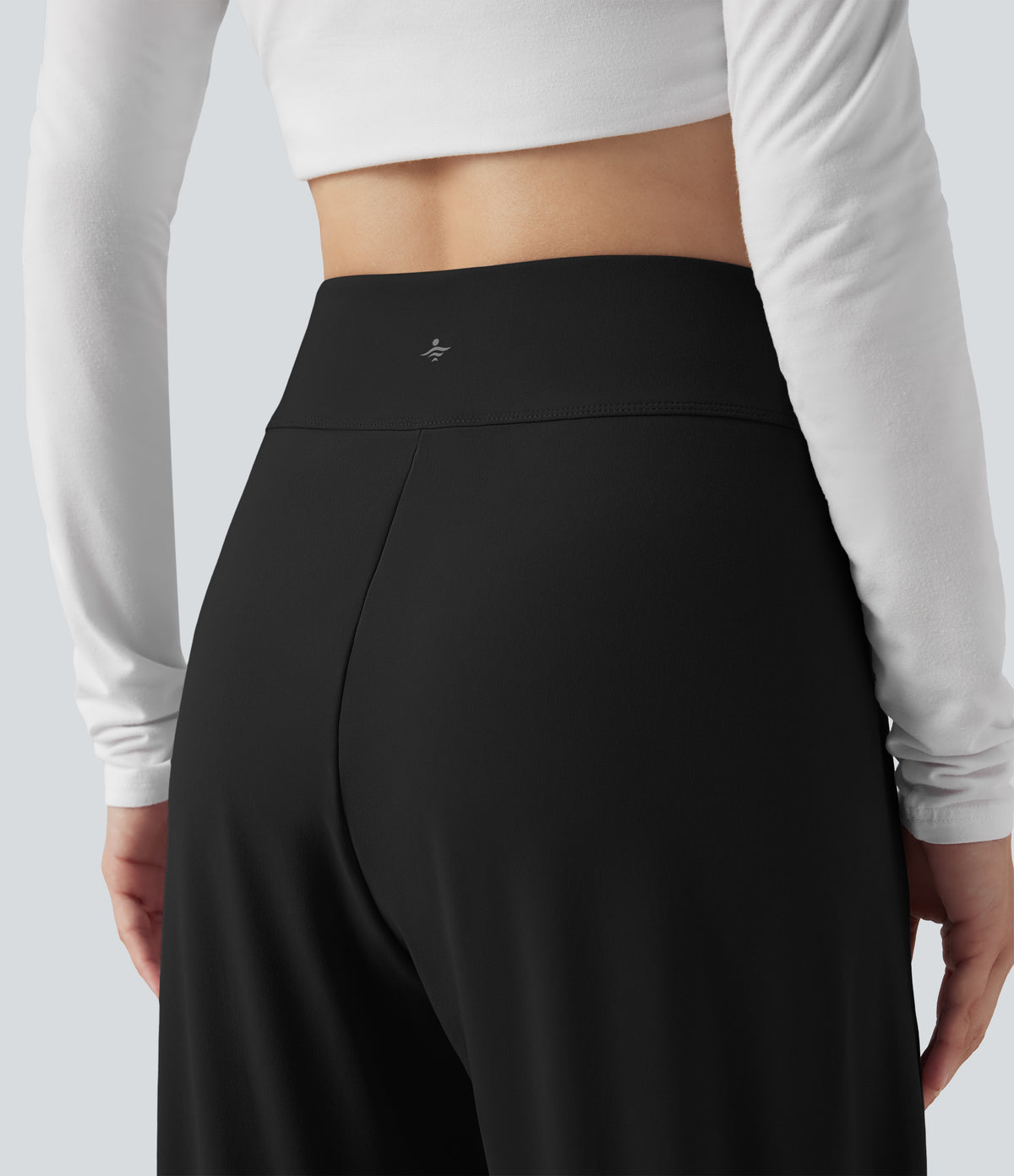 High Waisted Casual Tapered Trousers with Pockets — Black — view 6