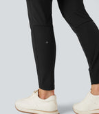 Water Repellent Mid Rise Hiking Trousers with Zip Pockets — Black — view 6