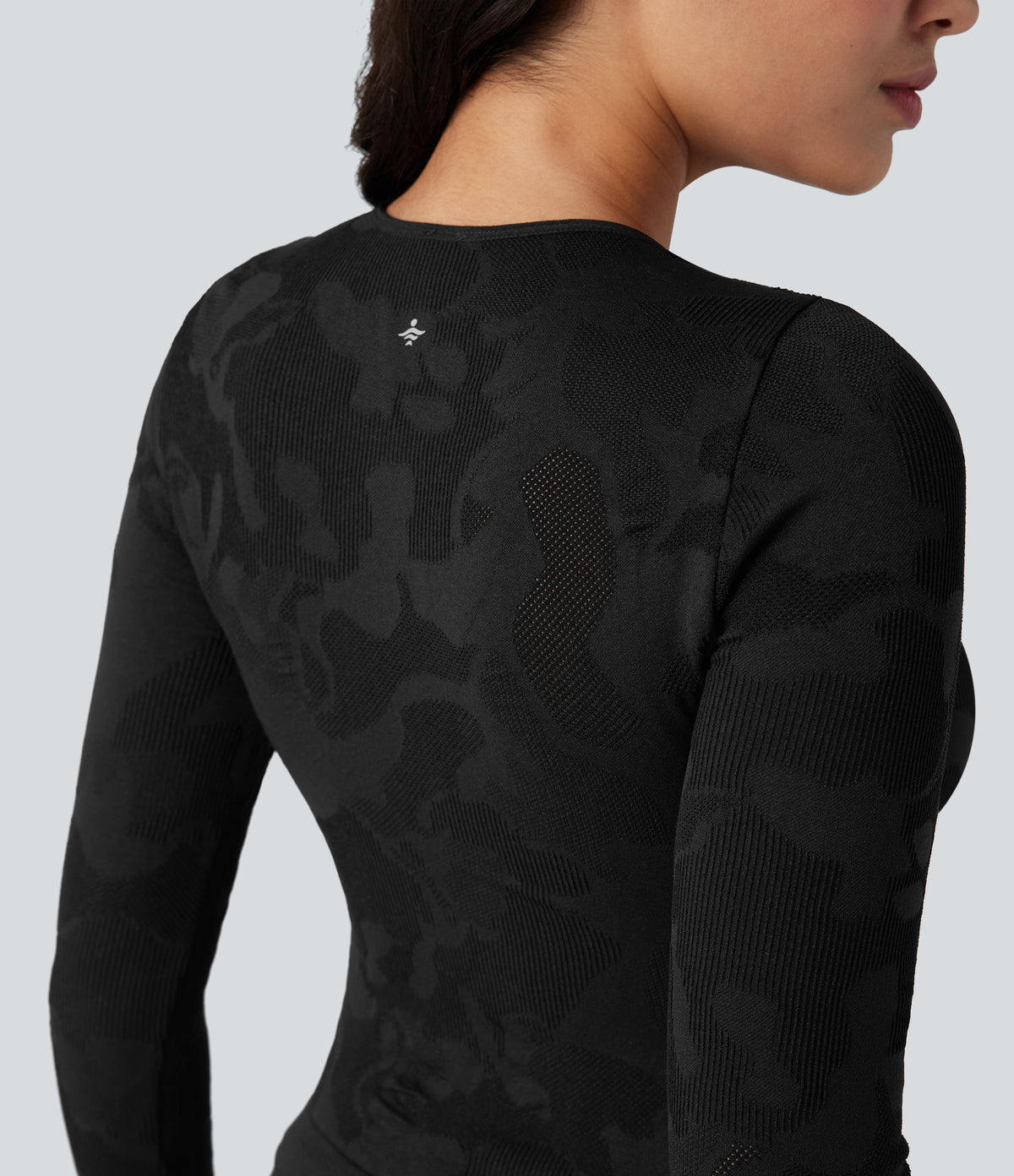 OneForm Seamless Flow Long Sleeve Workout Sports Top — Black — view 5