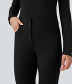 Mid Rise 7/8 Skinny Trousers with Pockets — Black — view 5