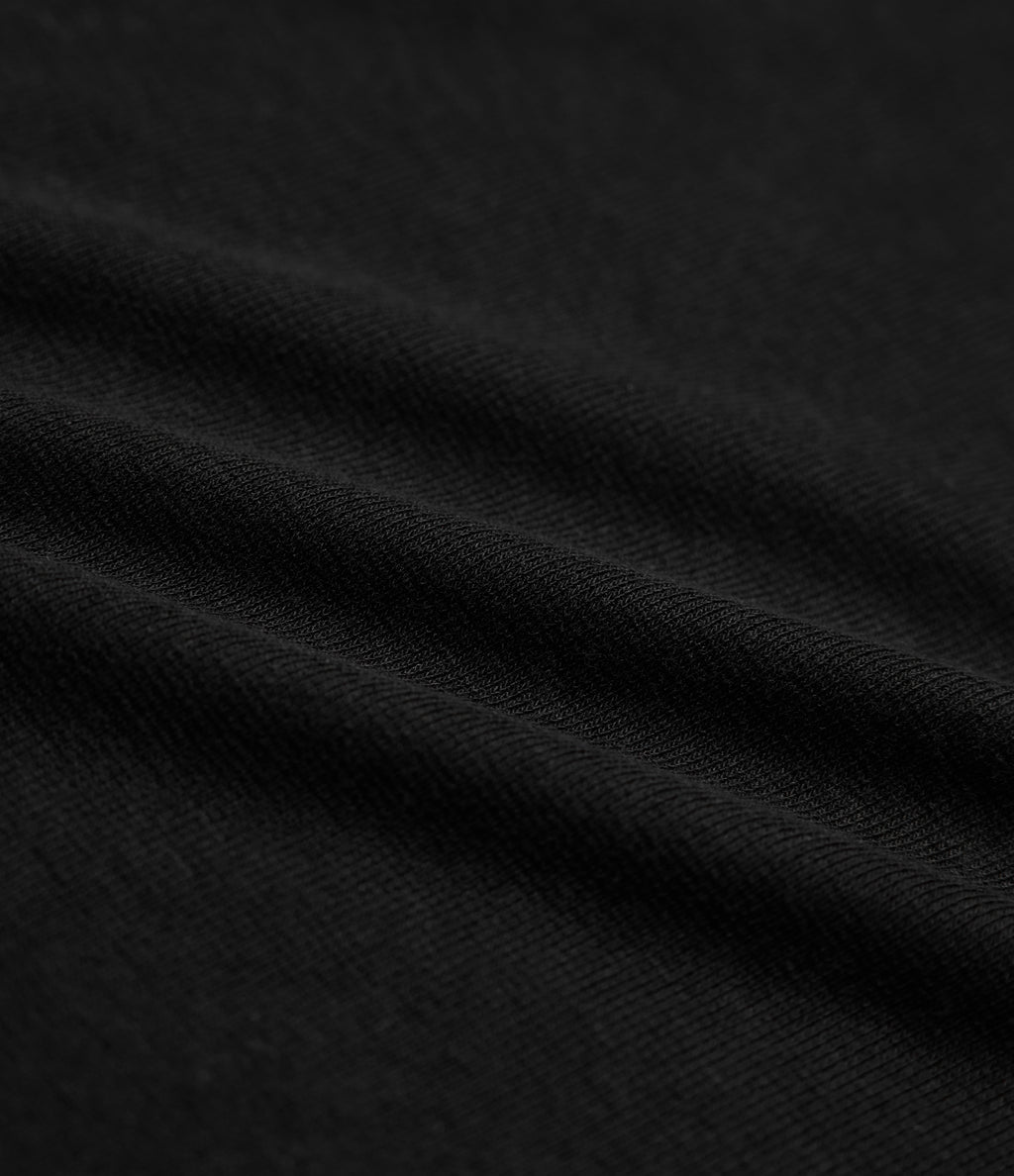 Scoop Neck Long Sleeve Thumb Hole Casual Wool-Blend Top — Black — view 6