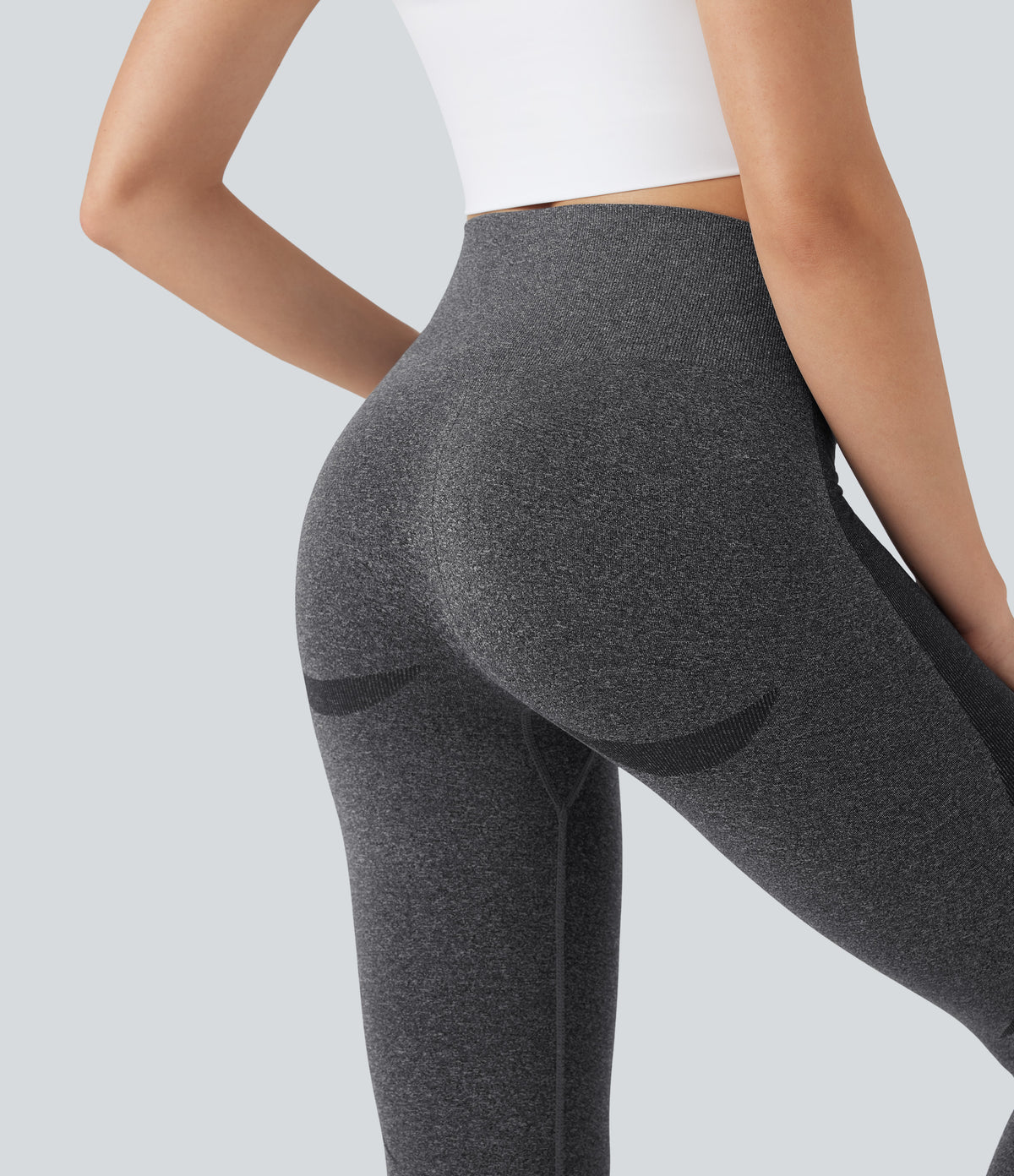 OneForm Seamless Flow High Waisted 7/8 Yoga Leggings — Castlerock — view 4