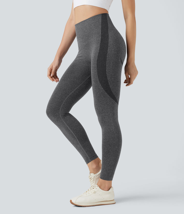 OneForm Seamless Flow High Waisted 7/8 Yoga Leggings — Castlerock — view 1