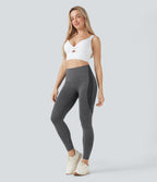 OneForm Seamless Flow High Waisted 7/8 Yoga Leggings — Castlerock — view 7