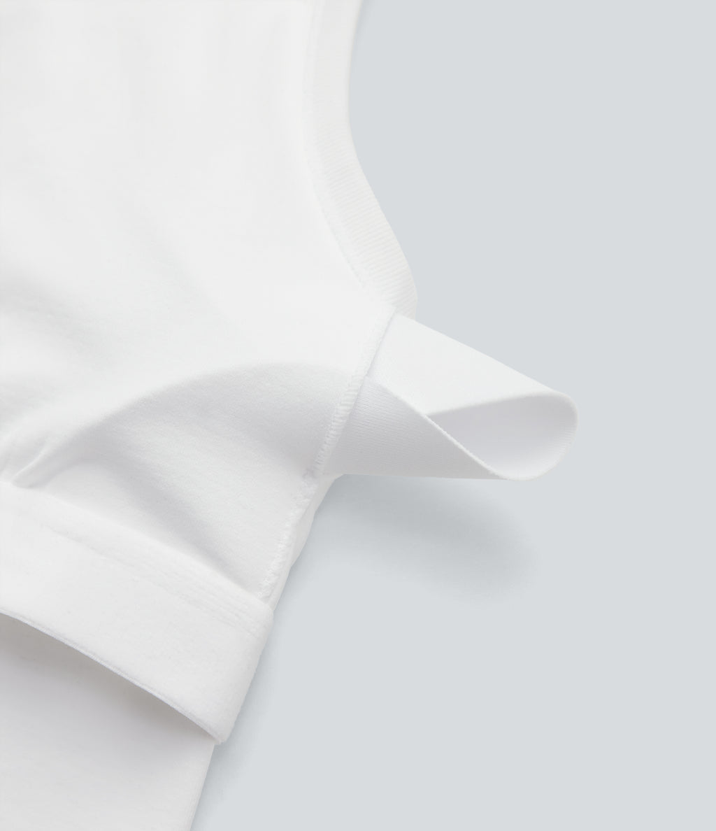 OneForm Seamless Flow Racerback Built-in Bra Yoga Tank Top — White — view 8