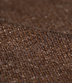 Ribbed Knit Sparkle Mid Rise Drawstring Wide Leg Casual Trousers with Pockets — Cocoa Light Brown — view 7