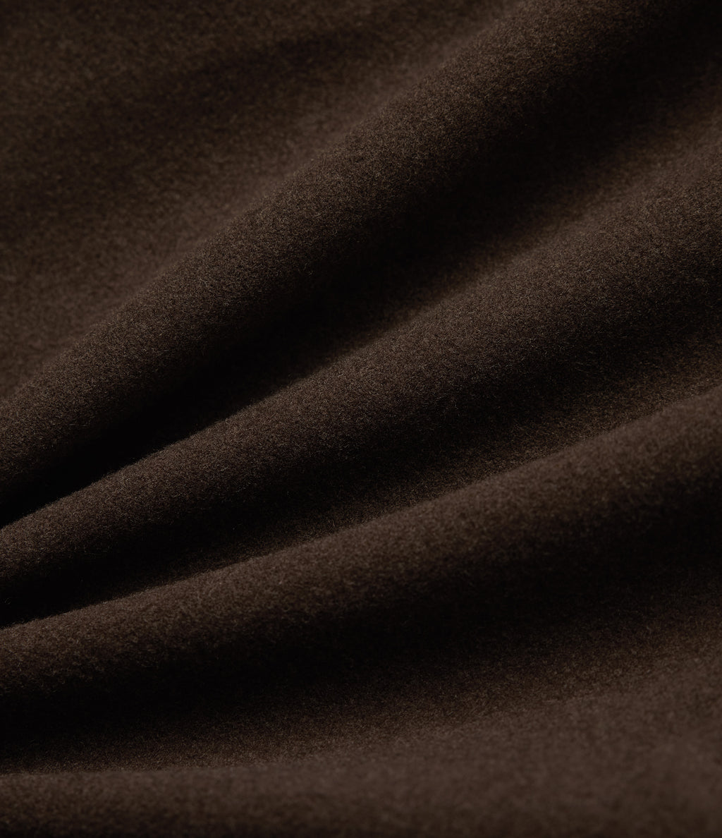 Crossover Back Long Sleeve Fleece Casual Jacket with Pockets — Espresso Brown — view 7