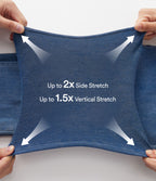 Asymmetric High Waisted Washed Casual Baggy Jeans with Pockets — Tide Blue Denim — view 4