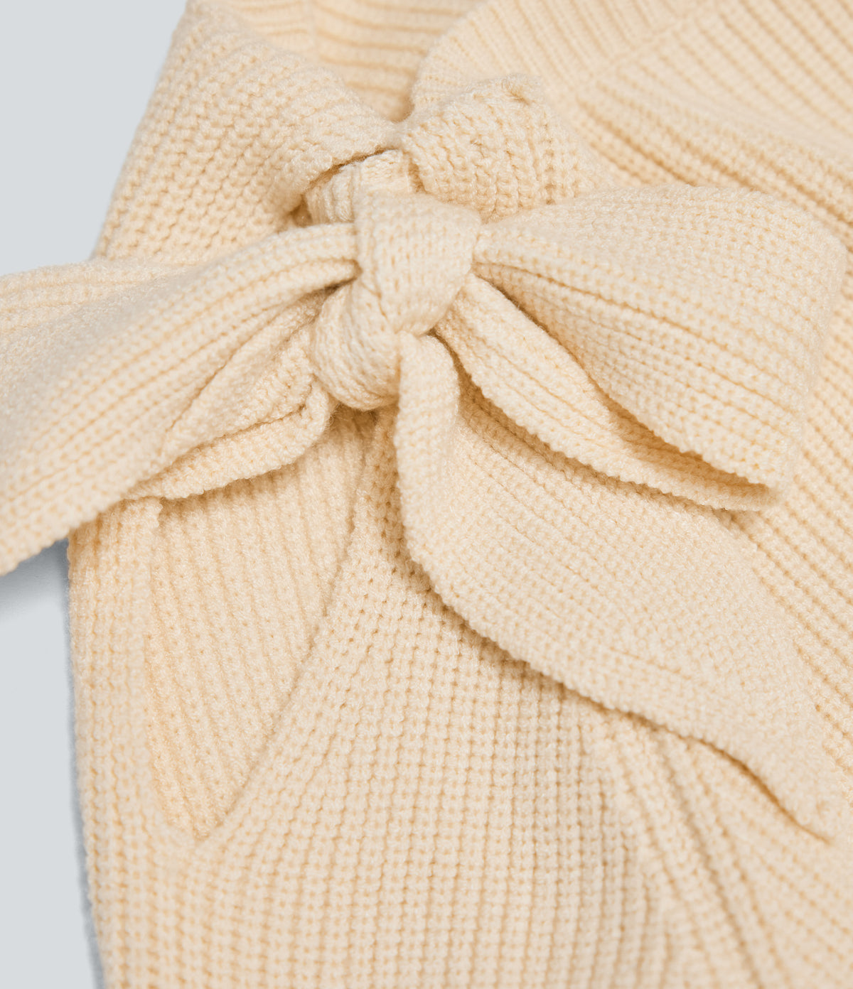 Round Neck Tie Side Long Sleeve Jumper Knit Casual Top — White Smoke — view 7