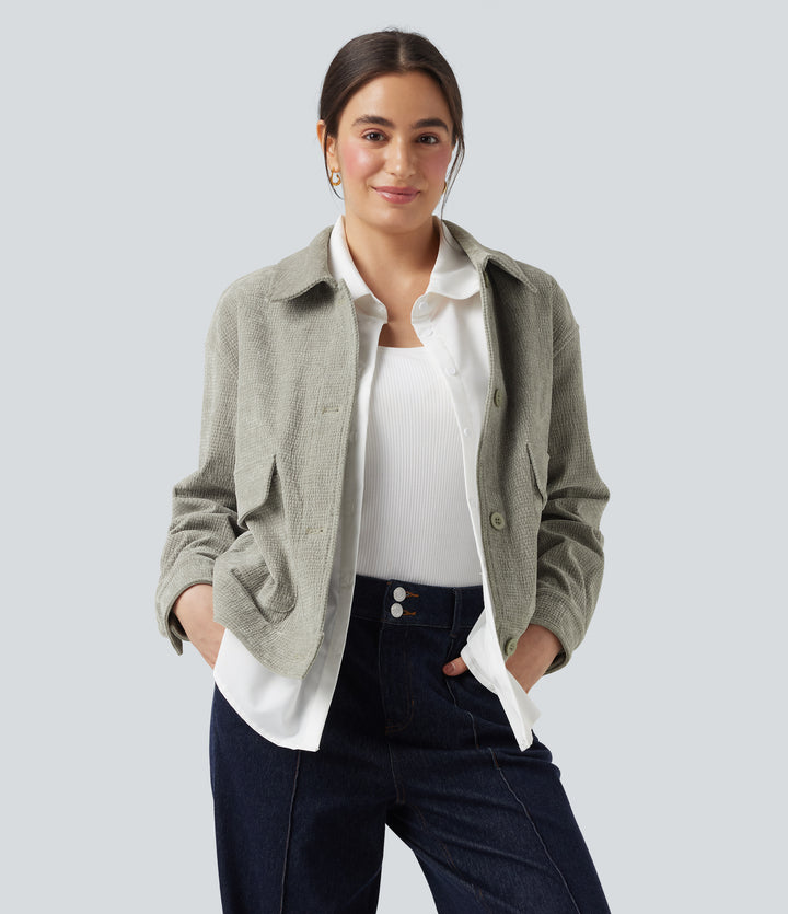 Long Sleeve Casual Jacket with Pockets — London Fog — view 1