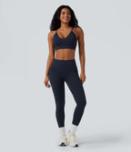 OneForm Seamless Flow Low Support Yoga Sports Bra — Denim Blue — view 6