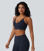 OneForm Seamless Flow Low Support Yoga Sports Bra — Denim Blue — view 3