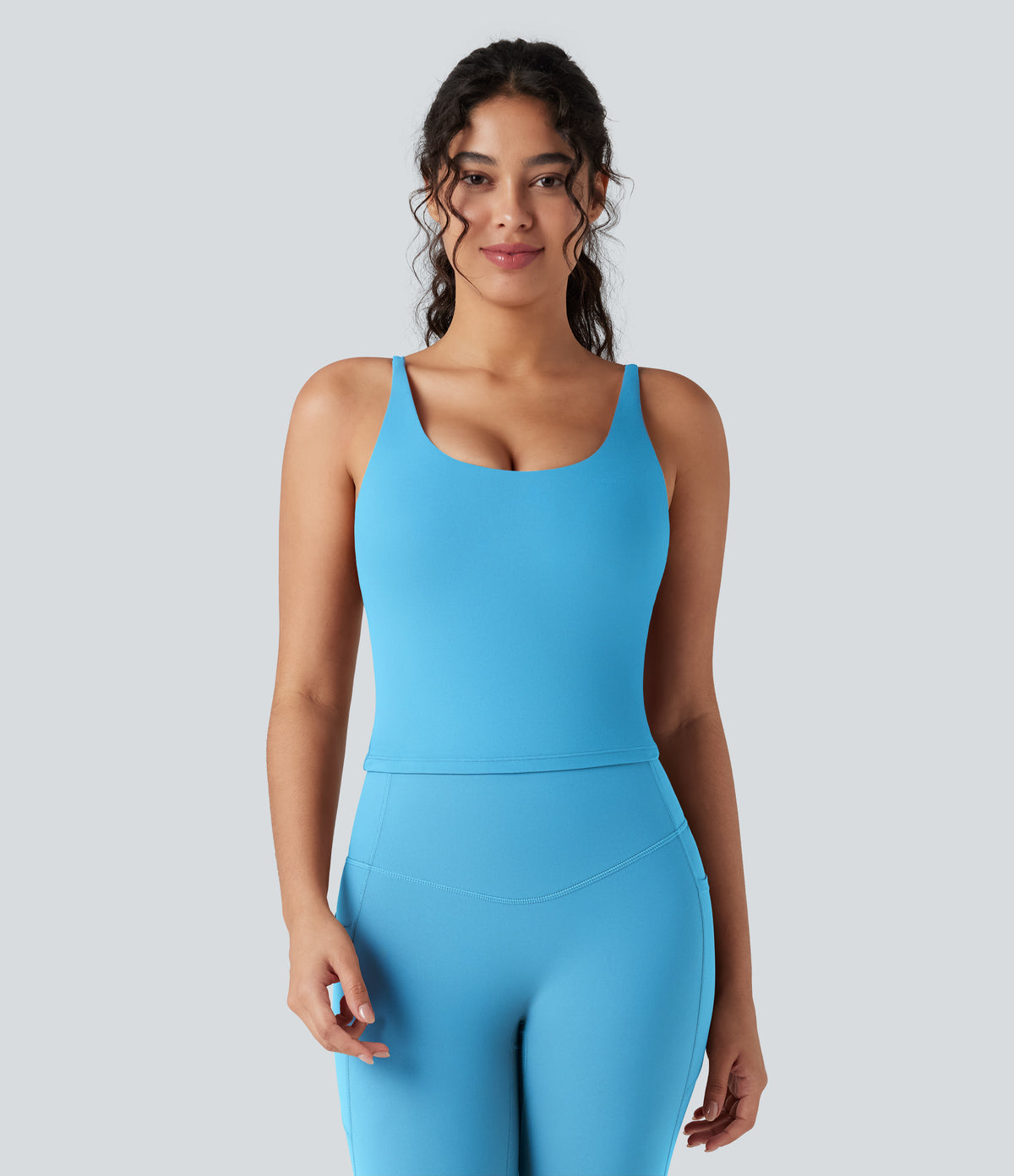 U Neck Yoga Tank Top — Swim Cap — view 2