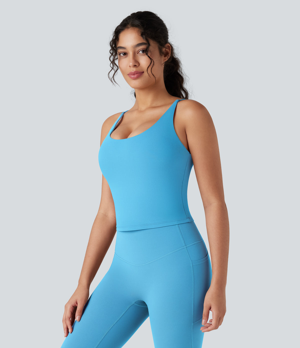 U Neck Yoga Tank Top — Swim Cap — view 3