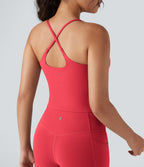 U Neck Yoga Tank Top — Bittersweet — view 6
