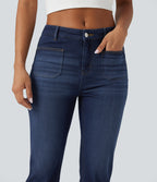 Denim Heat Mid Rise Denim Casual Bootcut Jeans with Pockets — Pageant Blue Denim — view 4