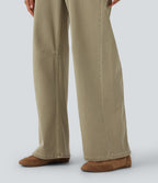 High Waisted Colorful Casual Jeans with Pockets — Peyote Brown Denim — view 6