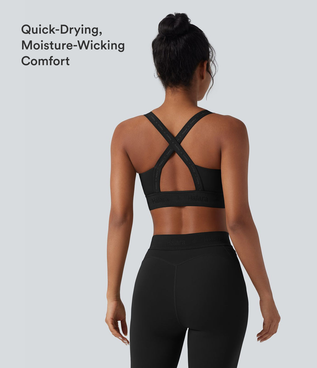 SpeedWave Low Support Quick Dry Running Sports Bra — Black — view 4