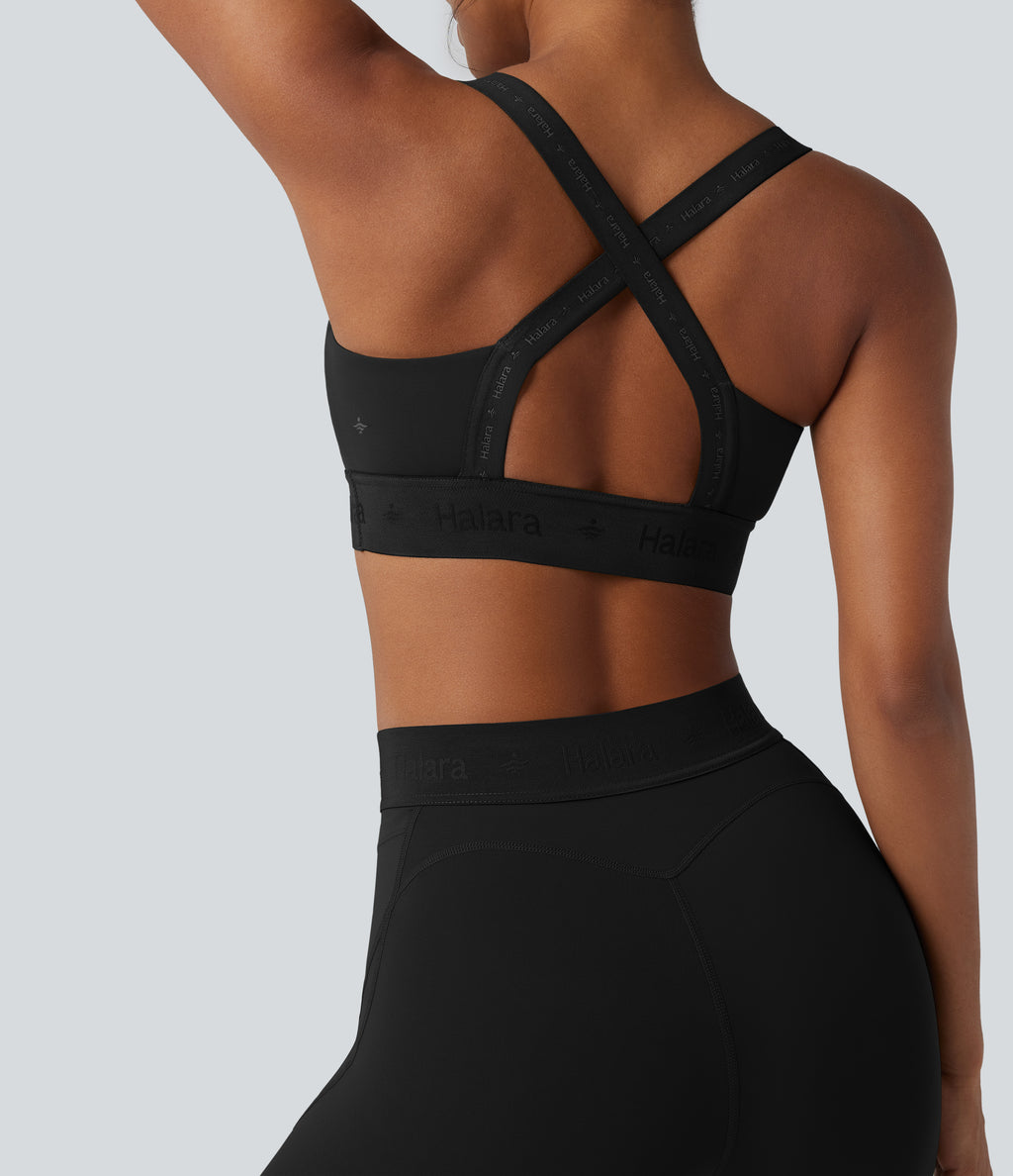 SpeedWave Low Support Quick Dry Running Sports Bra — Black — view 1