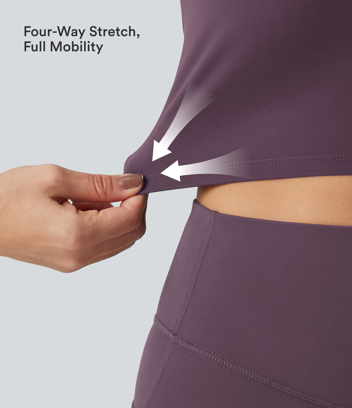 Double Straps Twisted Backless Cropped Yoga Tank Top — Night's Purple — view 5